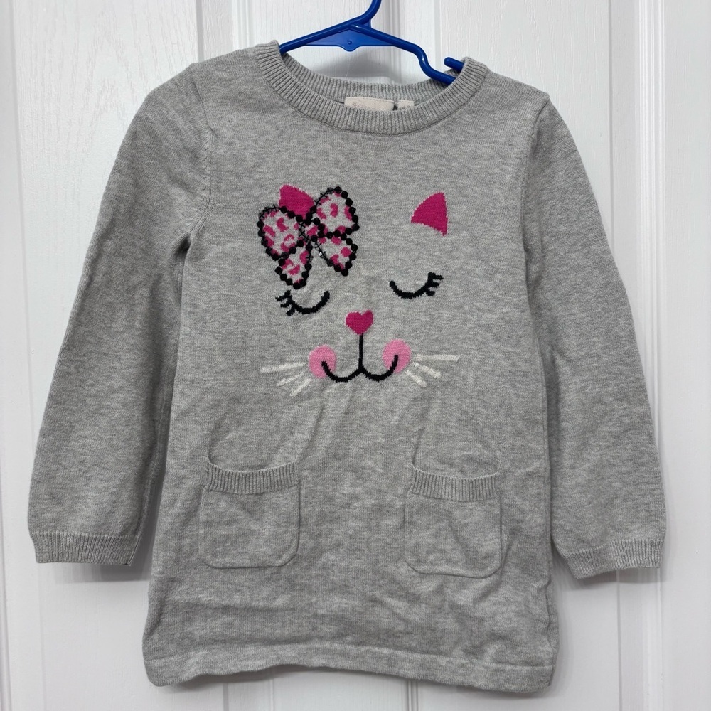 Gray Cat Graphic Sweater Top | Sonoma Girls 4T